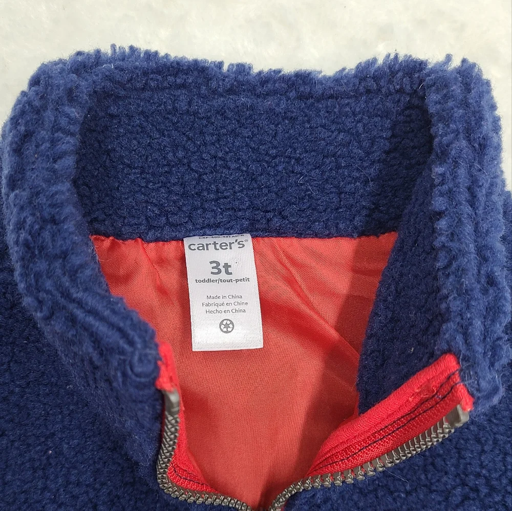 Carter's boys' navy sherpa vest size 3T